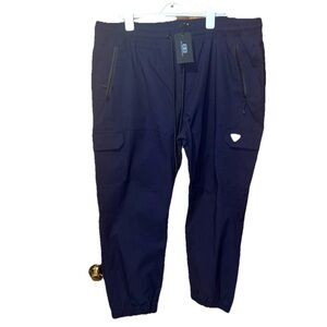 Benjamin Black Pants Mens Black Nylon Cargo Jogger Tech Outdoor Utility 4X